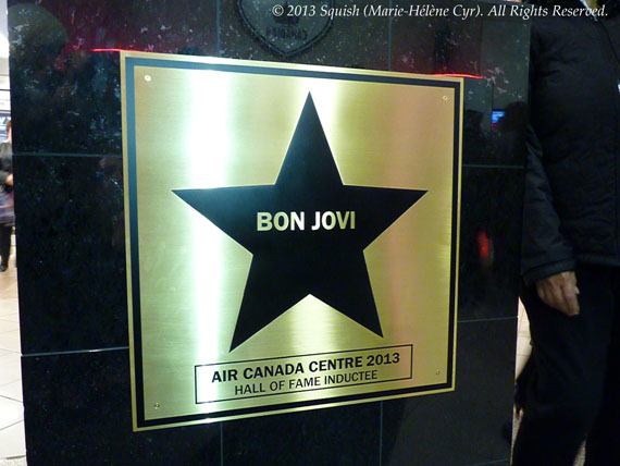 Bon Jovi's star at the Air Canada Centre hall of fame in Toronto, Ontario, Canada (November 2, 2013)